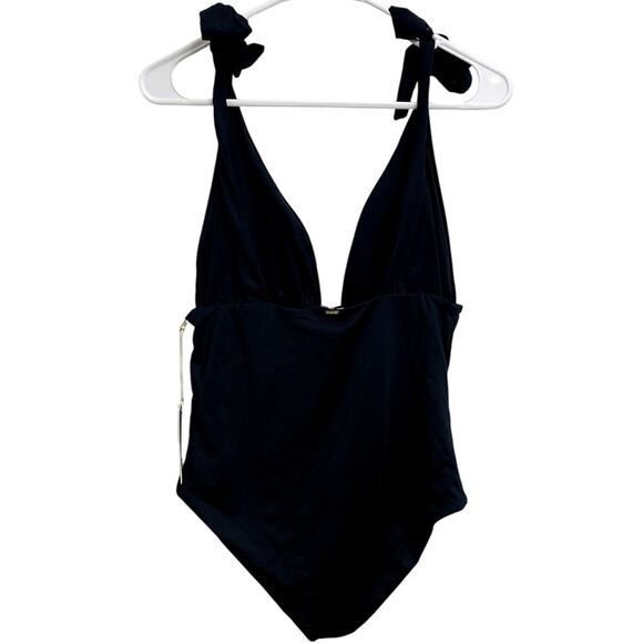 NWT Anthropologie Boamar Black Tie One Piece Swimsuit Size M Feminine Luxury - Picture 2 of 4